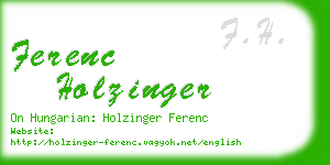 ferenc holzinger business card